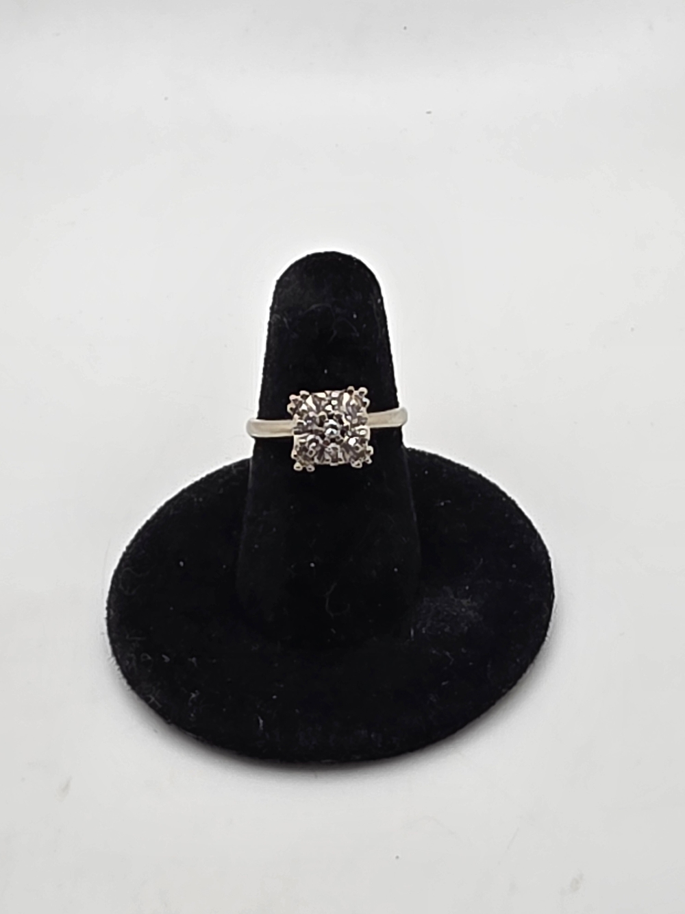 Silver Square Cluster Ring in Silver